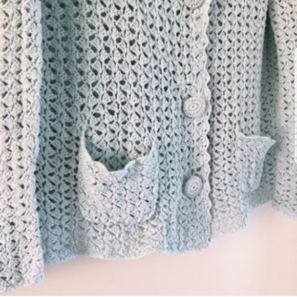 "French Postcards" Crochet Sweater / Jacket (M/L) - Picture 2 of 11